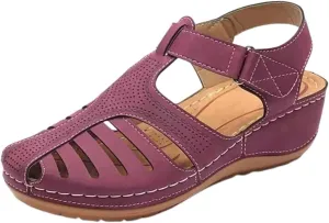 Womens Wedge Sandals Summer Closed Toe Platform Dressy Orthopedic Wedge Casual Bohemia Gladiator Wedge Shoes Comfort Ankle Strap Slip On Platform Sandals