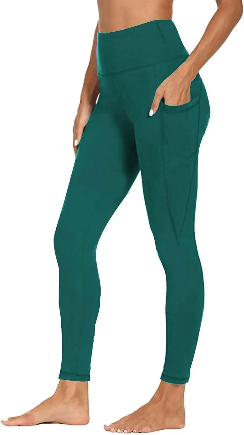 Women's Workout Leggings | High Waisted Compression Gym Tummy Control Athletic Yoga Pants with Pockets