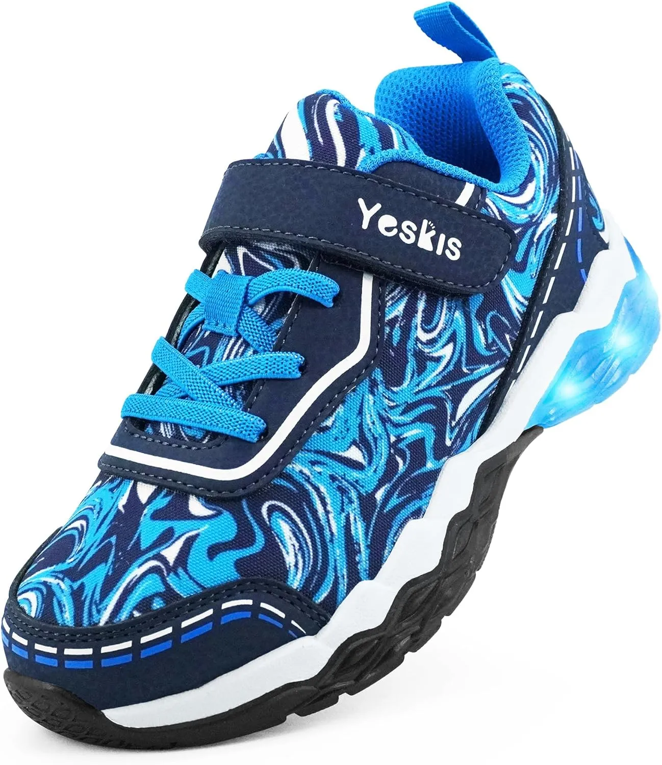 YESKIS Toddler Boys Girls Light Up Shoes LED Flashing Lightweight Mesh Breathable Adorable Running Sneakers for Toddler and Little Kid